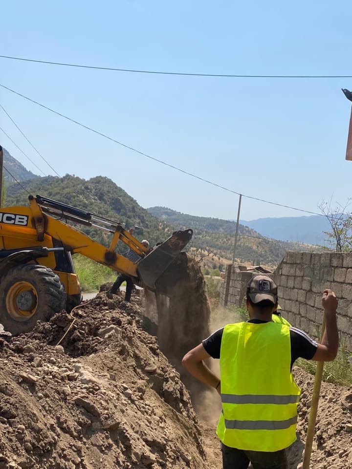 Construction crew working on site